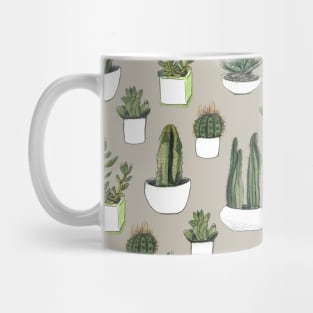 Watercolour Cacti & Succulents – Beige Mug